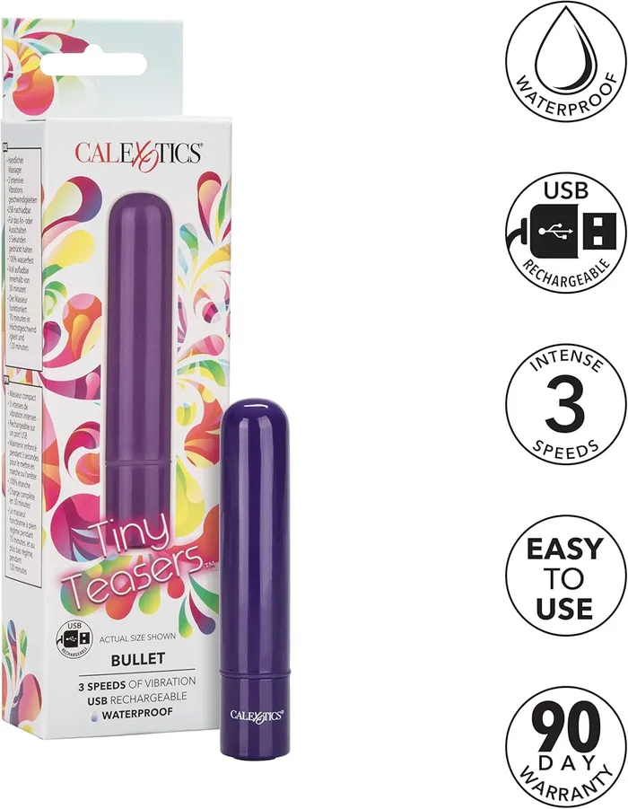 Calexotics Vibrators | Calexotics Tiny Teasers Bullet Purple Rechargeable Vibe Massager Vibrator Calexotics Vibrators | Calexotics Tiny Teasers Bullet Purple Rechargeable Vibe Massager Vibrator