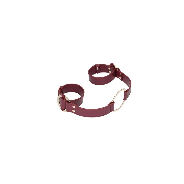 Couples | OUCH! Halo - Handcuff With Connector - Burgundy Restraint - Shots Toys Couples | OUCH! Halo - Handcuff With Connector - Burgundy Restraint - Shots Toys