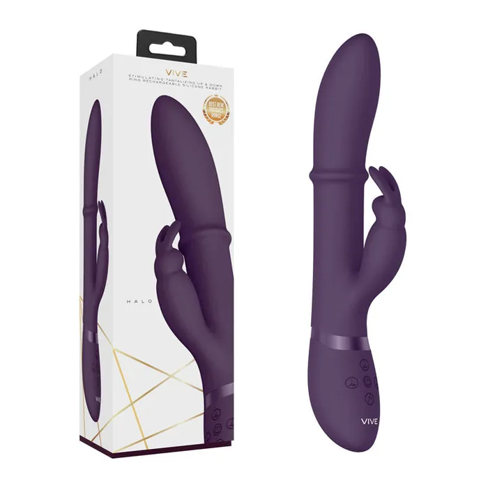 Vive Halo - Purple 24.5 cm USB Rechargeable Rabbit Vibrator | Shots Toys Vibrators Vive Halo - Purple 24.5 cm USB Rechargeable Rabbit Vibrator | Shots Toys Vibrators