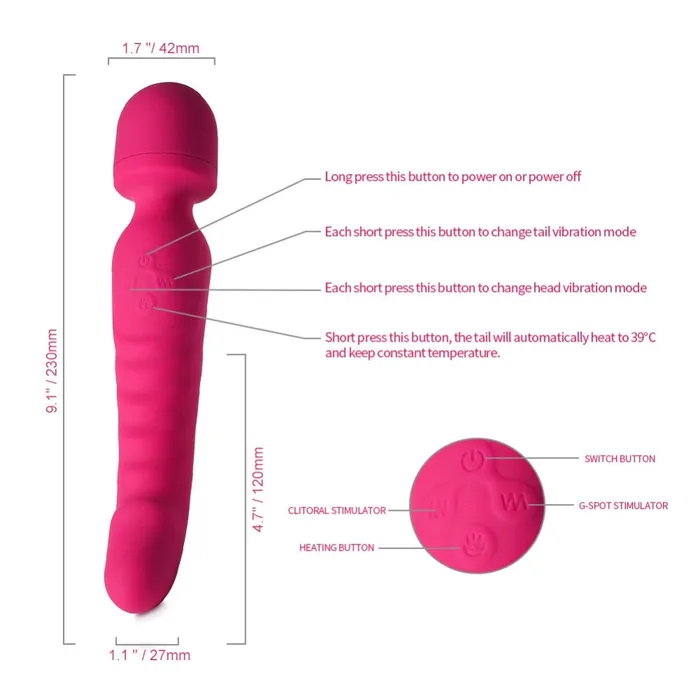 Blissful Delirium Vibrators | Heated & Dual Sided Wand Massager