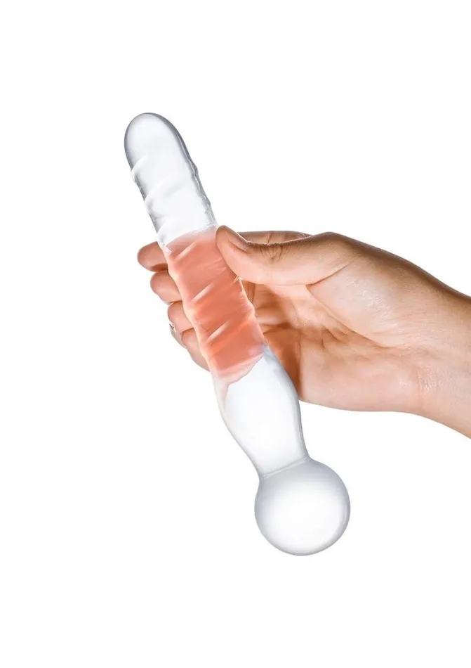Dildos | Glas Joystick Textured Glass Dildo