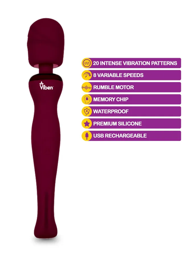Viben Sultry - Ruby - Intense Handheld Wand Massager | Vibrators Viben Sultry - Ruby - Intense Handheld Wand Massager | Vibrators