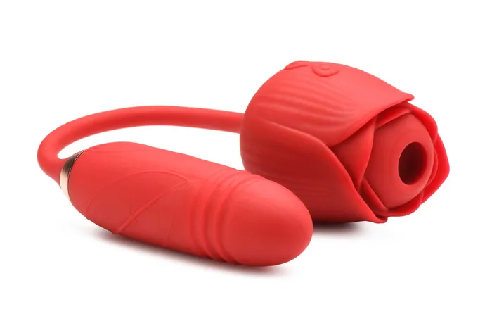 Vibrators | XR Brands inmi Bloomgasm Romping Rose Suction and Thrusting Vibrator - Red Vibrators | XR Brands inmi Bloomgasm Romping Rose Suction and Thrusting Vibrator - Red
