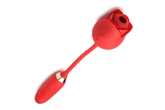 Vibrators | XR Brands inmi Bloomgasm Romping Rose Suction and Thrusting Vibrator - Red Vibrators | XR Brands inmi Bloomgasm Romping Rose Suction and Thrusting Vibrator - Red